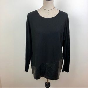 Elliott Lauren Black Wool Knit Pleather